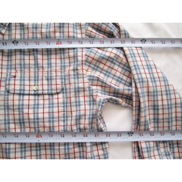 Men's Tommy Hilfiger Plaid Cotton Button Long Sleeve Shirt Sz L (MT658) - Picture 5 of 7